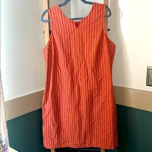 Faded Glory Orange Sheath Dress Sleeveless Scoop Neck